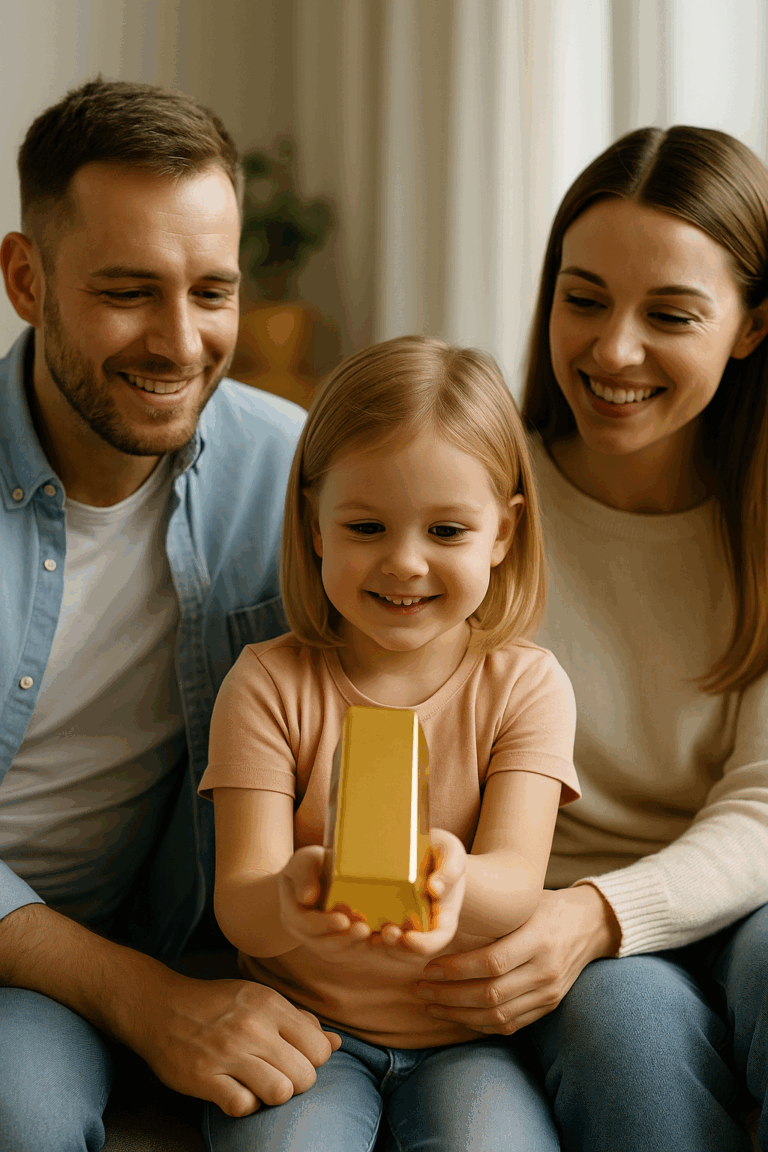 regalo in oro per bambini